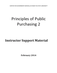 2202-J - Principles of Public Purchasing 2 - Instructor Support