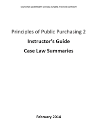2202-I - Principles of Public Purchasing 2 - Instructor's Guide