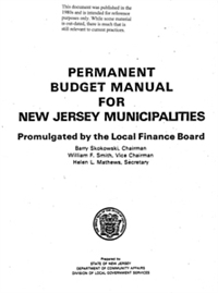 2103-C - Permanent Budget Manual for NJ Municipalities