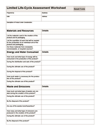 2216-B - Limited Life-Cycle Assessment Worksheet